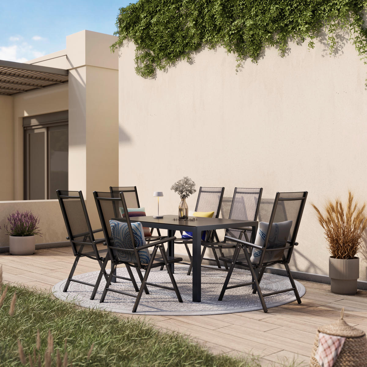 UTEGRUPP  - svart/antracit, Modern, metall/textil - Ambia Garden