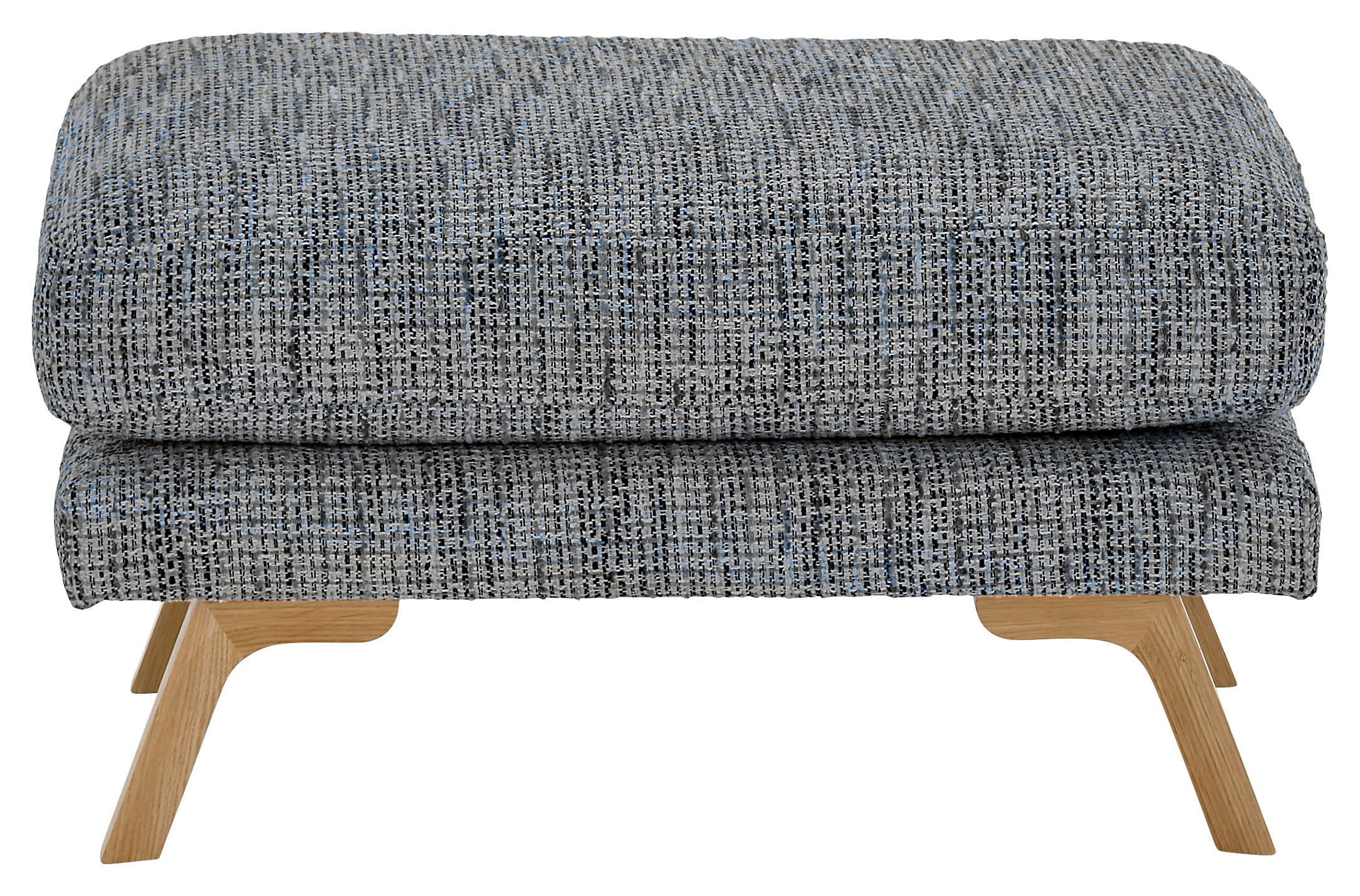 HOCKER Webstoff Blaugrau  - Eichefarben/Blaugrau, KONVENTIONELL, Holz/Textil (80/49/75cm) - SetOne by Musterring