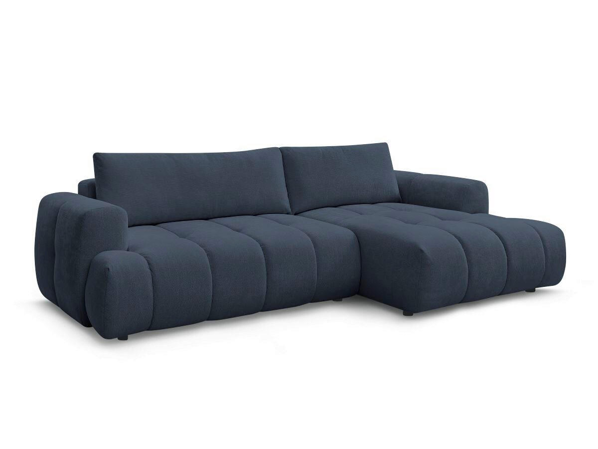 ECKSCHLAFSOFA FUJI Leinenoptik Dunkelblau  inkl.  - Schwarz/Dunkelblau, MODERN, Kunststoff/Textil (292/160cm)