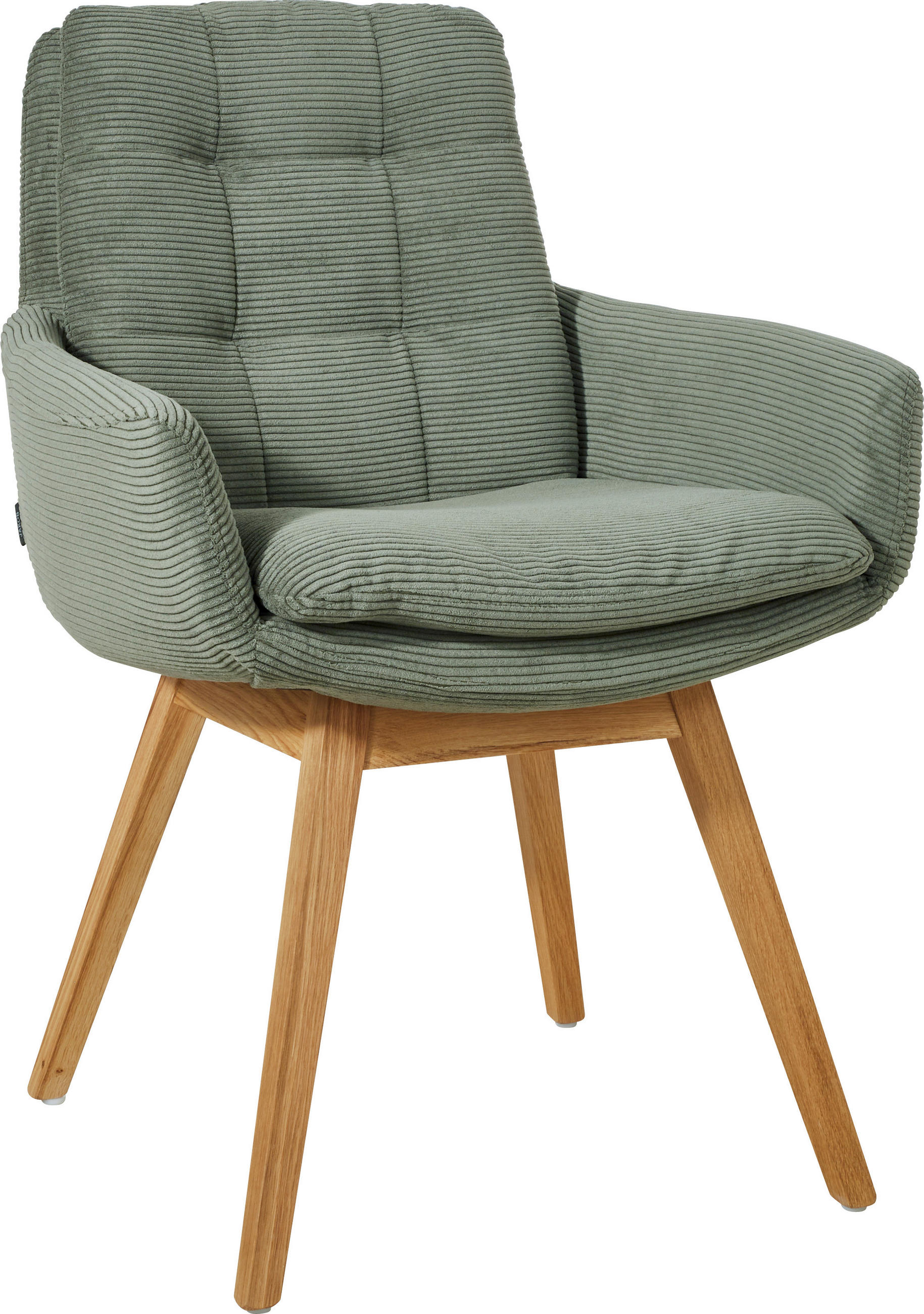 ARMLEHNSTUHL  in Cord  - Olivgrün, Design, Holz/Textil (63/90/69cm) - Johann Jakob