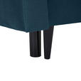 SCHLAFSOFA  in Samt Blau  - Blau/Schwarz, KONVENTIONELL, Holz/Textil (220/95/98cm) - Carryhome