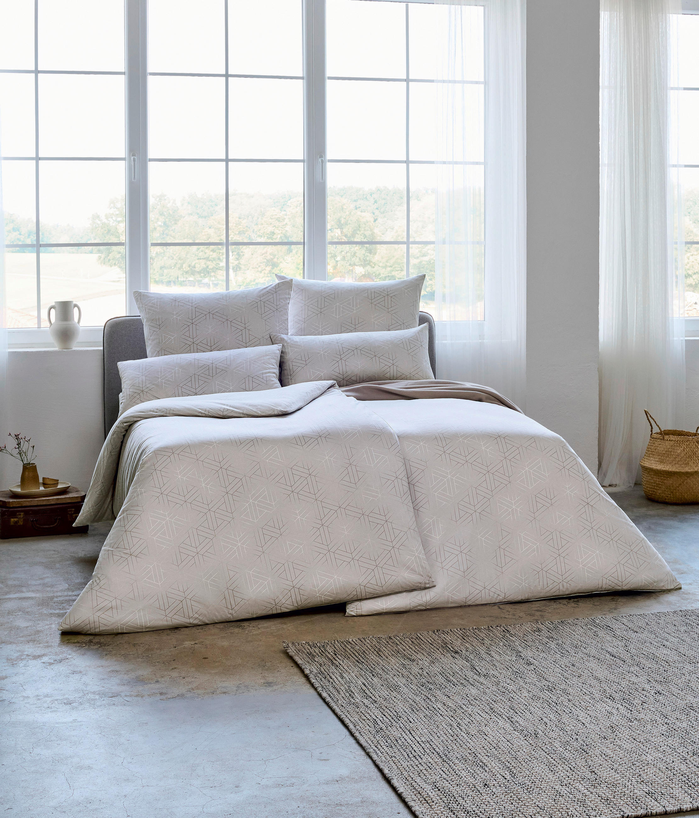 BETTWÄSCHE 135/200 cm Pippa Interlock-Jersey  - Ecru, Basics, Textil (135/200cm) - Estella