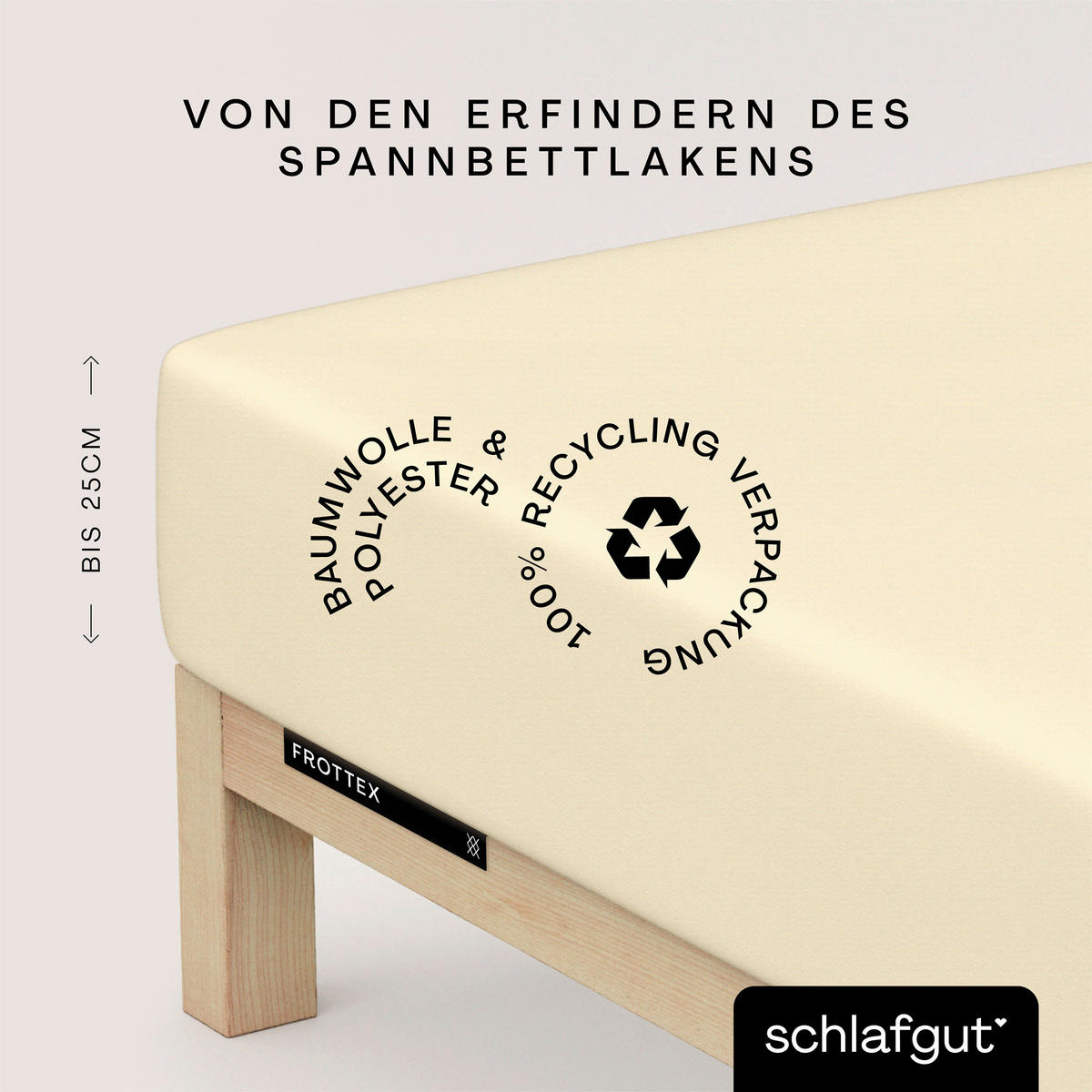 SPANNBETTTUCH FROTTEX Frottee  - Hellgelb, Basics, Textil (100/200cm) - Schlafgut