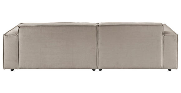 ECKSOFA Sandfarben Feincord  - Sandfarben/Schwarz, KONVENTIONELL, Kunststoff/Textil (168/276cm) - Hom`in