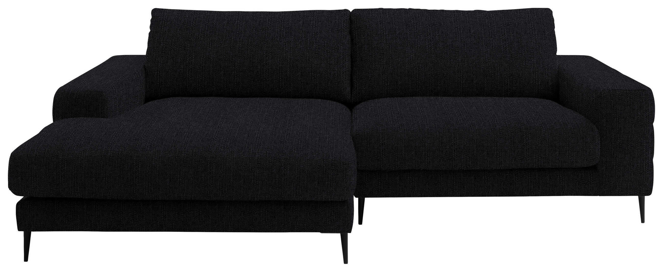 ECKSOFA in Flachgewebe Schwarz  - Schwarz, Design, Textil/Metall (177/253cm) - Dieter Knoll