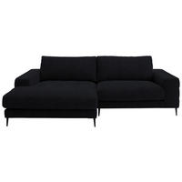 ECKSOFA in Flachgewebe Schwarz  - Schwarz, Design, Textil/Metall (177/253cm) - Dieter Knoll