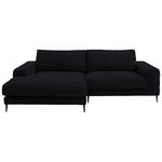 ECKSOFA - Schwarz, Design, Textil/Metall (177/253cm) - Dieter Knoll