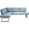 ECKBANK 174/240 cm  in Eichefarben, Hellblau  - Eichefarben/Hellblau, Design, Holz/Textil (174/240cm) - Dieter Knoll