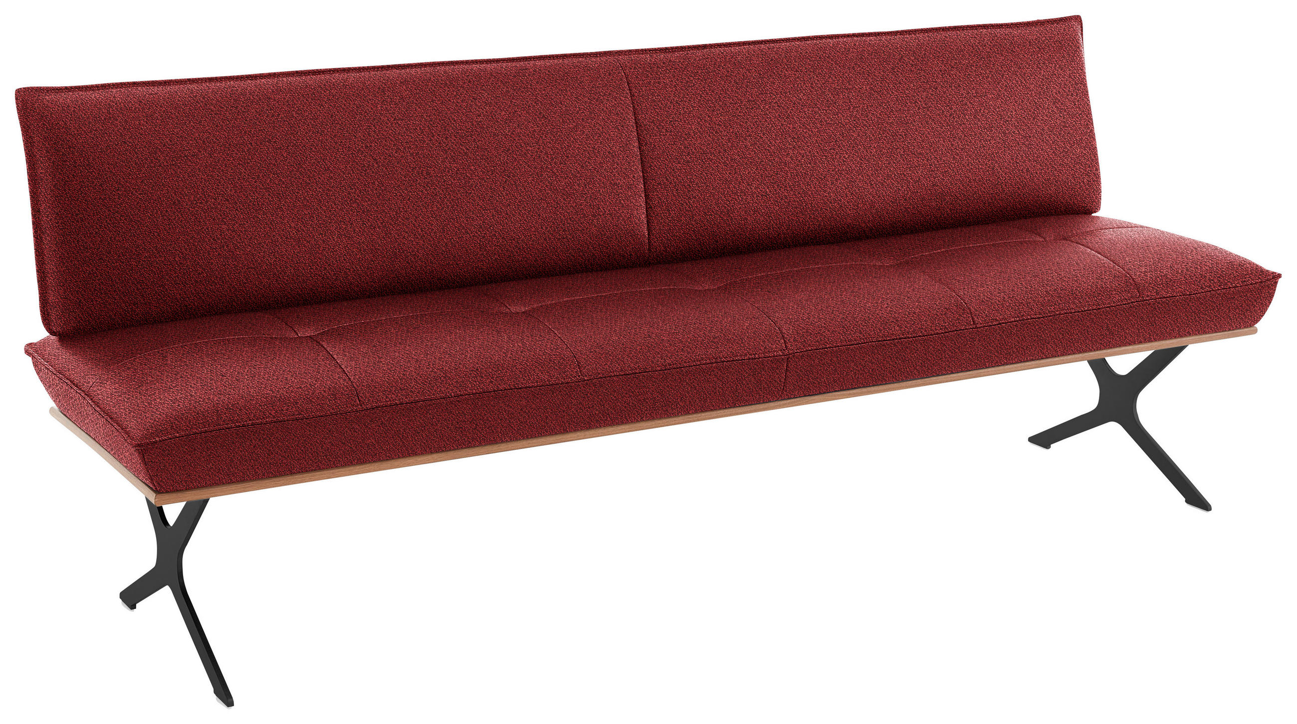 SITZBANK in Holz, Textil Rot, Schwarz, Nussbaumfarben  - Rot/Nussbaumfarben, Design, Holz/Textil (194/88/66cm) - Koinor