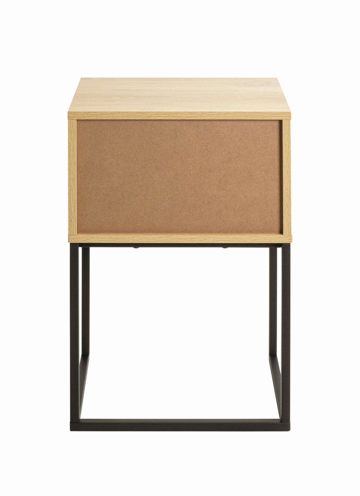 NACHTSCHRANK 40/60/28 cm  - Eichefarben/Schwarz, MODERN, Holzwerkstoff/Metall (40/60/28cm)