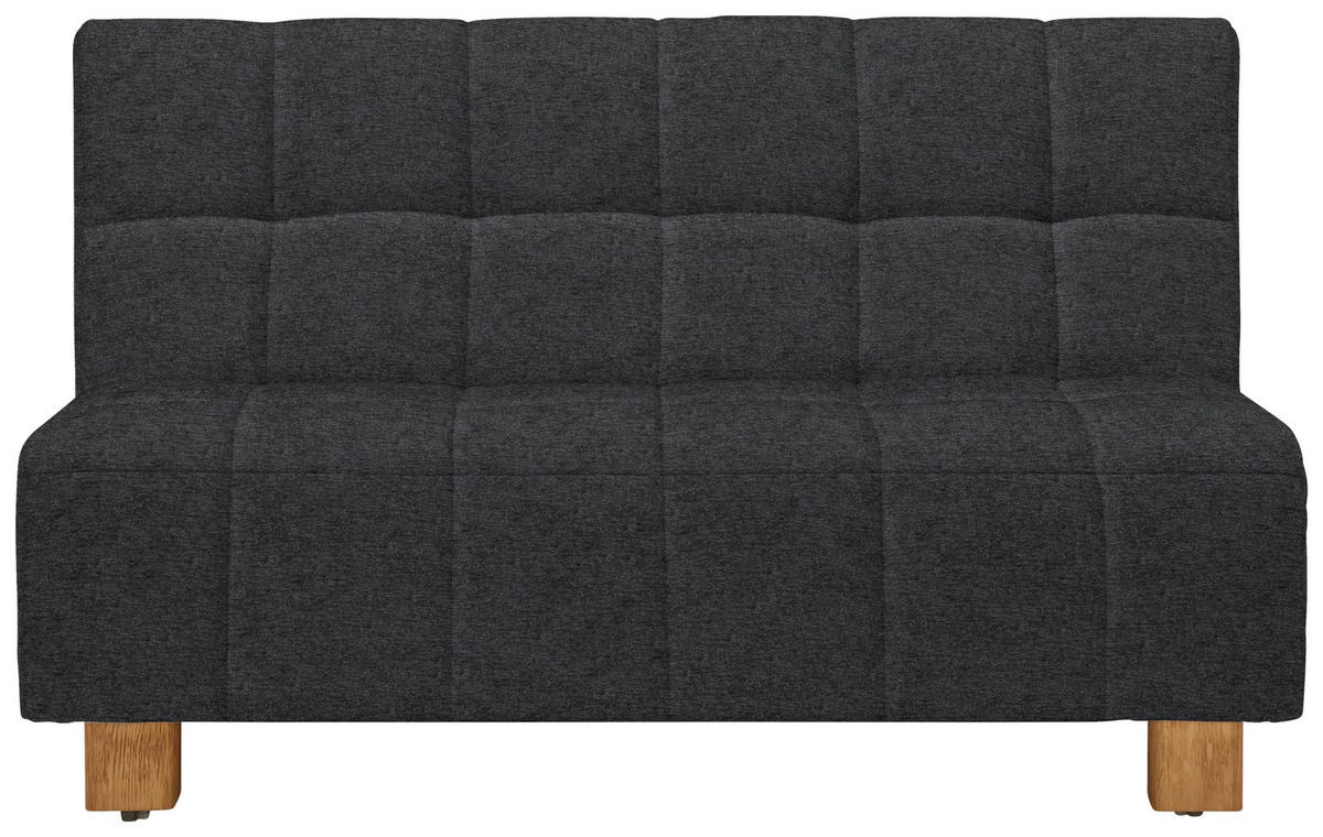 SCHLAFSOFA Flachgewebe Dunkelgrau  - Dunkelgrau/Naturfarben, Design, Holz/Textil (145/92/102cm) - Novel