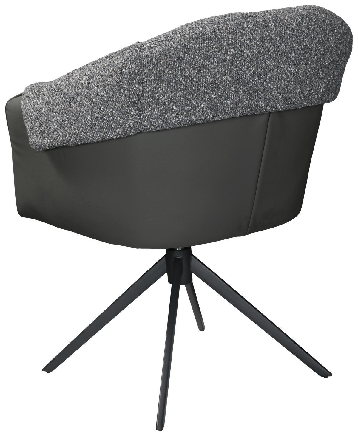 ARMLEHNSTUHL  Sitzfläche 360° drehbar, automatische Rückholfunktion Lederlook, Leinenoptik  Grau, Schwarz  - Schwarz/Grau, Design, Textil/Metall (68,5/83/65,5cm) - Carryhome