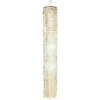 HÄNGELEUCHTE 696123 Capiz 30/200 cm   - Naturfarben/Weiß, Design, Holz (30/200cm) - Näve