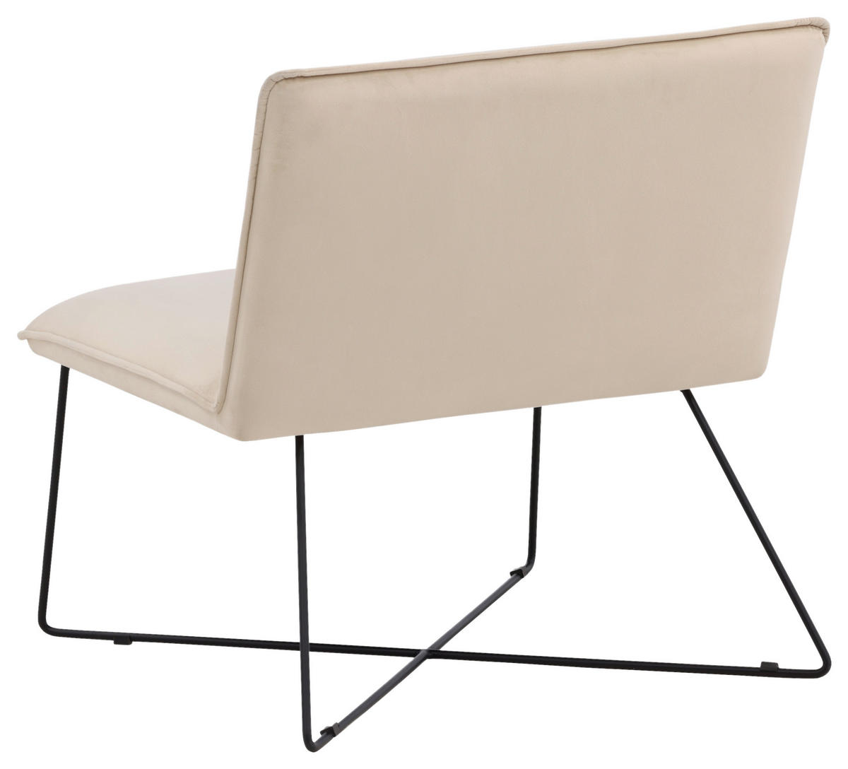 FÅTÖLJ i metall, plast, textil svart, vit  - vit/beige, Design, metall/textil (61,5/82,5/72cm) - Livetastic