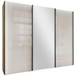 SCHWEBETÜRENSCHRANK  in Champagner, Eiche Bianco  - Schieferfarben/Eiche Bianco, KONVENTIONELL, Glas/Holzwerkstoff (222,6/236/67cm) - Dieter Knoll