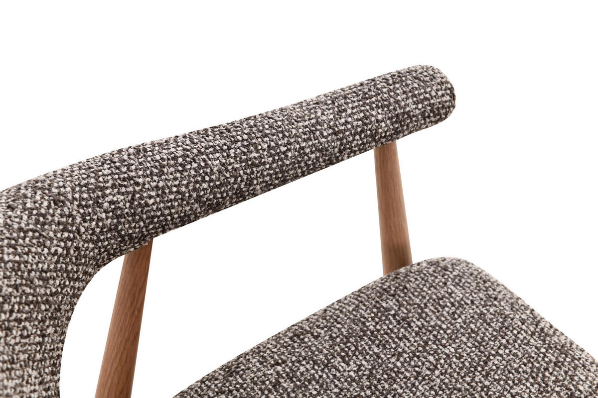 ARMLEHNSTUHL  Stoffauswahl Bouclé  Braun, Eichefarben  - Eichefarben/Braun, Design, Textil/Metall (58/78/60cm) - Lomoco