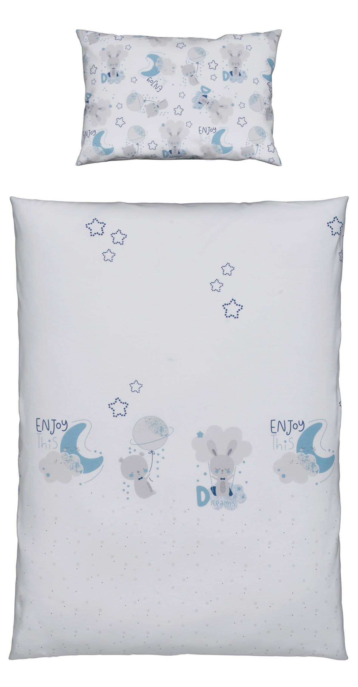 POSTELJINA ZA BEBE  100/135 cm    TIMMY BLUE  - siva/plava, Basics, tekstil (100/135cm) - Avelia