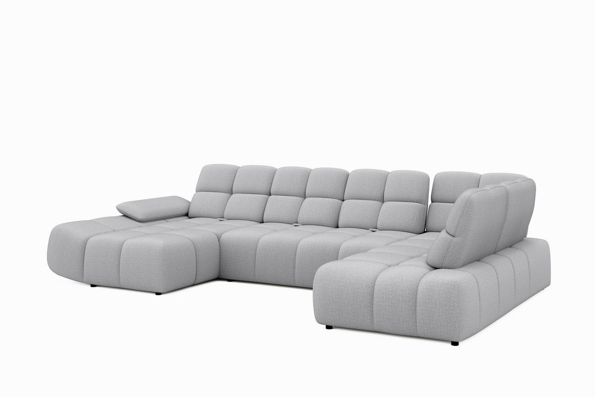 SOFFA i chenille grå  - grå, Design, textil (190/282/212cm) - Belluti