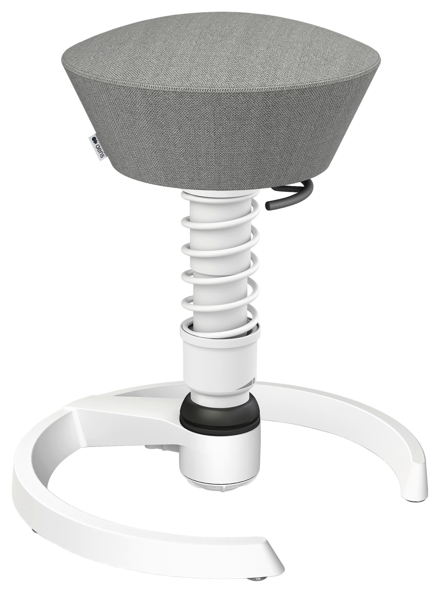 BÜROHOCKER Wollmischung mel. Weiß, Hellgrau  - Hellgrau/Weiß, Basics, Textil/Metall (55/45,66/55cm) - Aeris