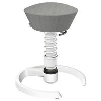 BÜROHOCKER Wollmischung mel. Weiß, Hellgrau  - Hellgrau/Weiß, Basics, Textil/Metall (55/45,66/55cm) - Aeris