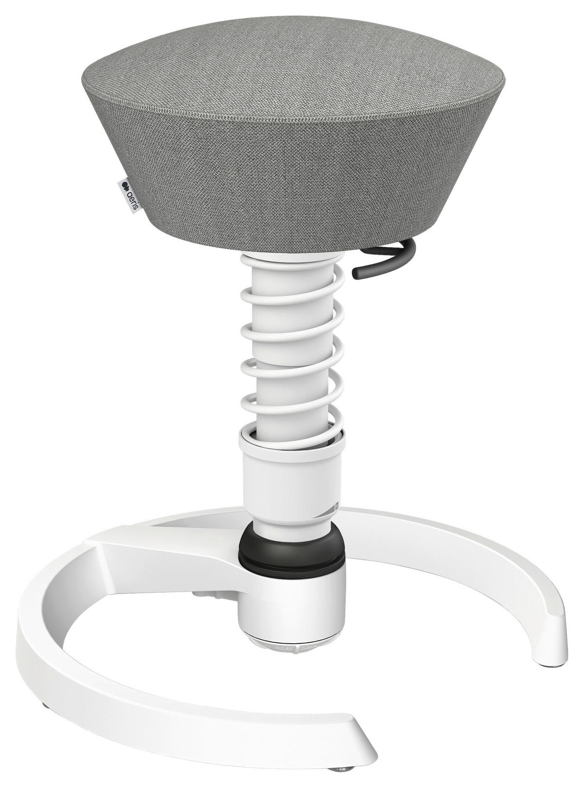 BÜROHOCKER Wollmischung mel. Weiß, Hellgrau  - Hellgrau/Weiß, Basics, Textil/Metall (55/45,66/55cm) - Aeris