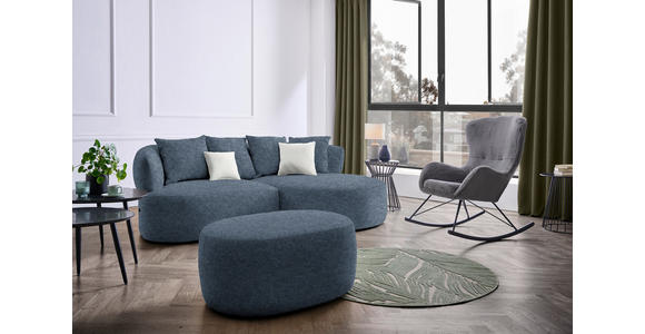 ECKSOFA in Chenille Blau  - Blau/Beige, MODERN, Kunststoff/Textil (235/166cm) - Hom`in