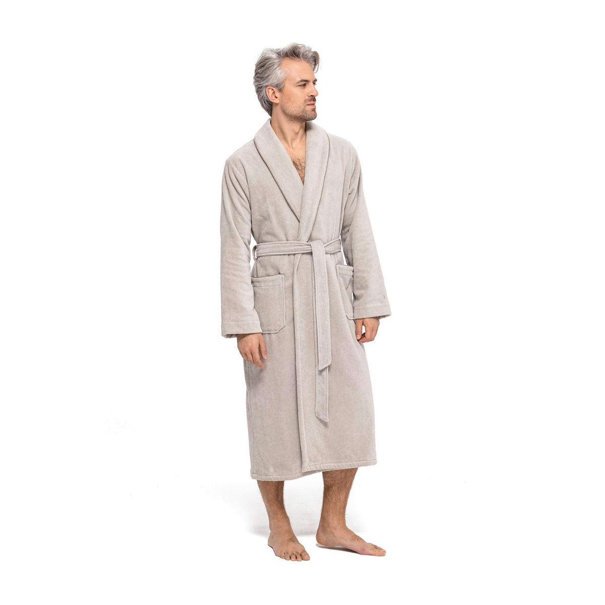 BADEMANTEL XL Unisex  - Silberfarben, Basics, Textil (XLnull) - Moeve