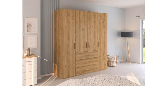 DREHTÜRENSCHRANK in Eichefarben - Eichefarben, Design, Holzwerkstoff/Kunststoff (201/223/60cm) - Novel