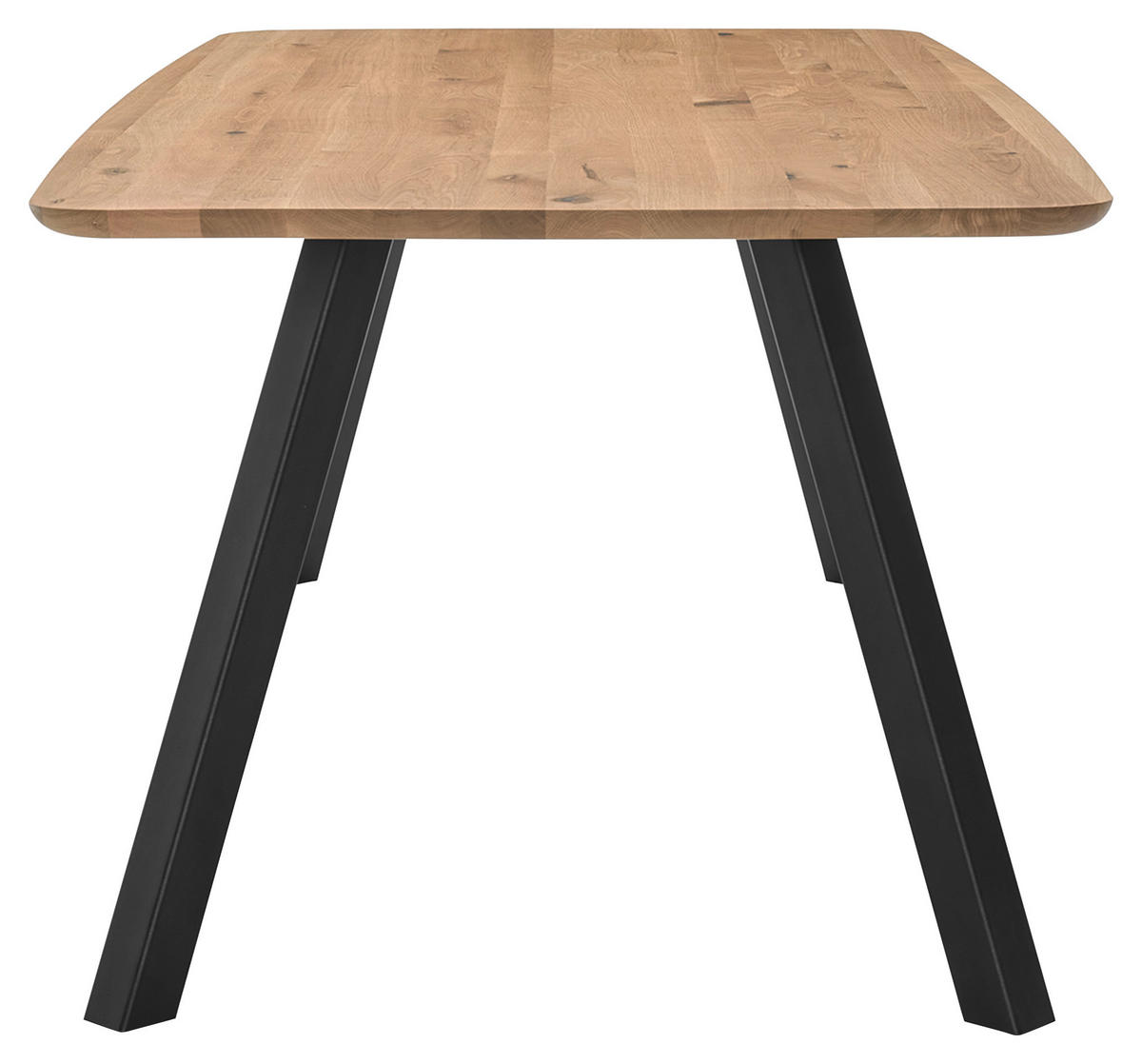 ESSTISCH Asteiche massiv rechteckig Eichefarben  - Eichefarben/Anthrazit, Design, Holz/Metall (220/100/77cm) - Musterring