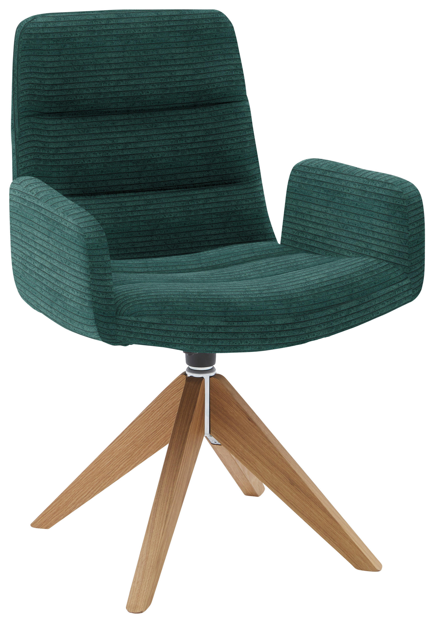 ARMLEHNSTUHL  in Cord  - Naturfarben/Grün, Design, Holz/Textil (61/88/66cm) - Dieter Knoll