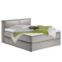BOXSPRINGBETT 160/220 cm  in Hellgrau  - Hellgrau/Schwarz, Design, Textil (160/220cm) - home24