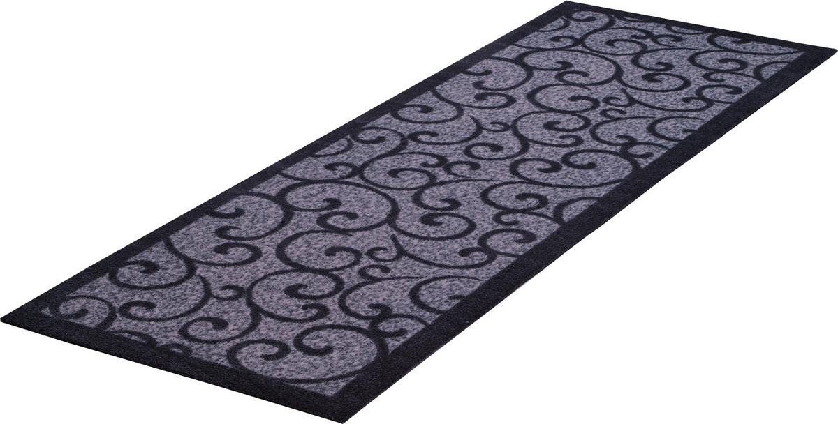 LÄUFER 60/180 cm Grillo Schwarz, Pastellblau  - Pastellblau/Schwarz, LIFESTYLE, Kunststoff/Textil (60/180cm) - Grund