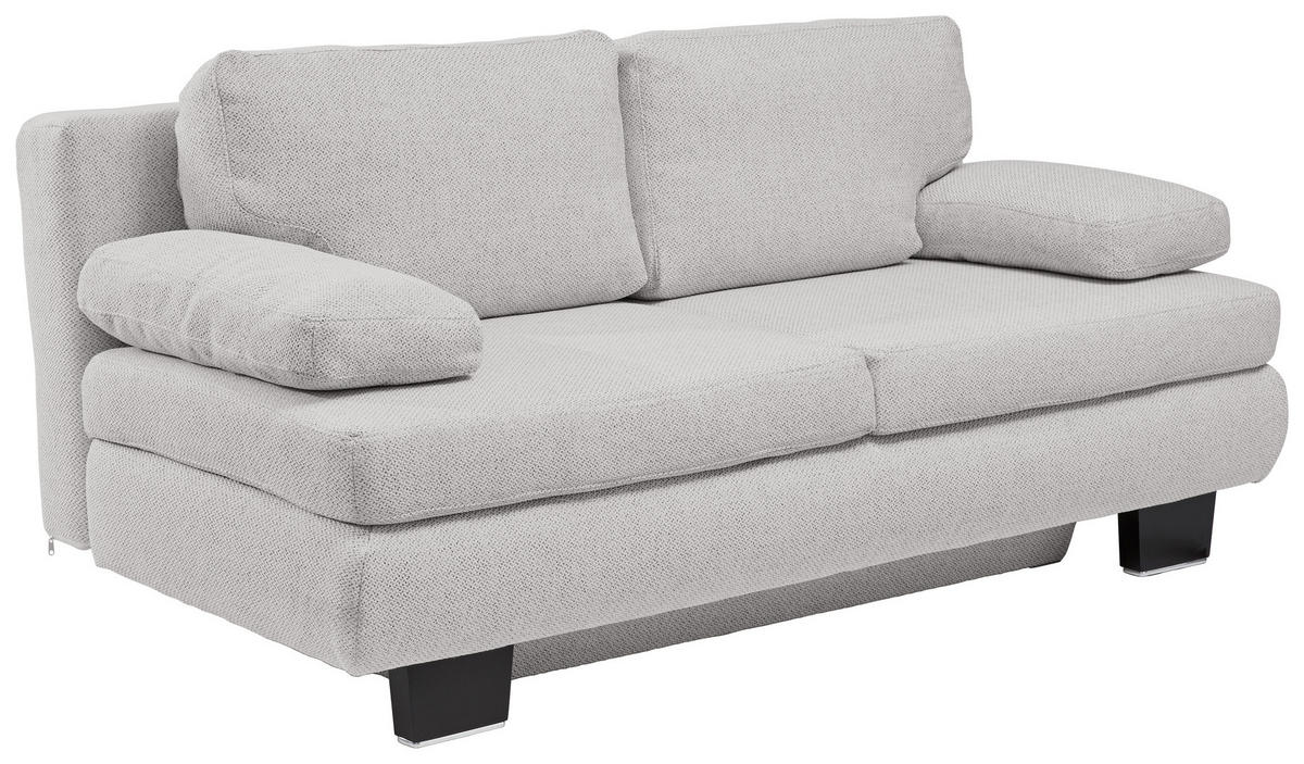 SCHLAFSOFA  mit Fußauswahl, Stoffauswahl, Schlafen auf Sitzhöhe, Rücken echt Hellgrau  - Wengefarben/Hellgrau, Design, Holz/Textil (203/94/100cm) - Novel