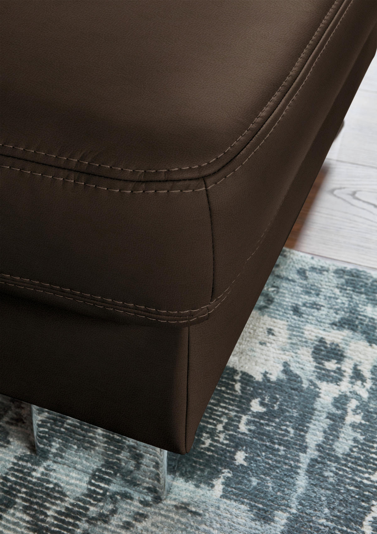 ECKSOFA  in Echtleder Dunkelbraun  248/235 cm  - Dunkelbraun/Alufarben, Design, Leder/Metall (248/235cm) - Beldomo Premium