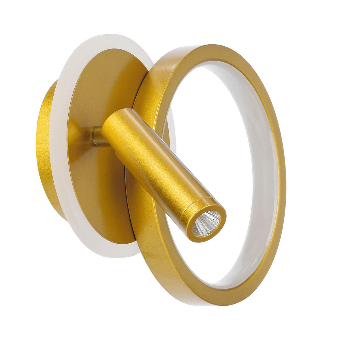 LED-WANDLEUCHTE Monet 28/7/18 cm  - Goldfarben/Weiß, KONVENTIONELL, Kunststoff/Metall (28/7/18cm)