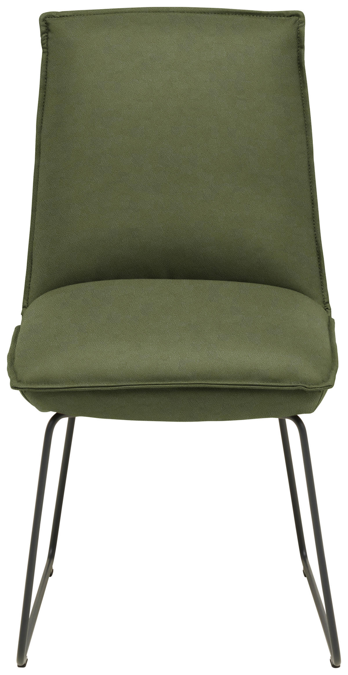 STUHL  Lederauswahl, Stoffauswahl, abwischbar  Echtleder  - Graphitfarben/Grün, Design, Leder/Metall (52/85/66cm) - Cassando