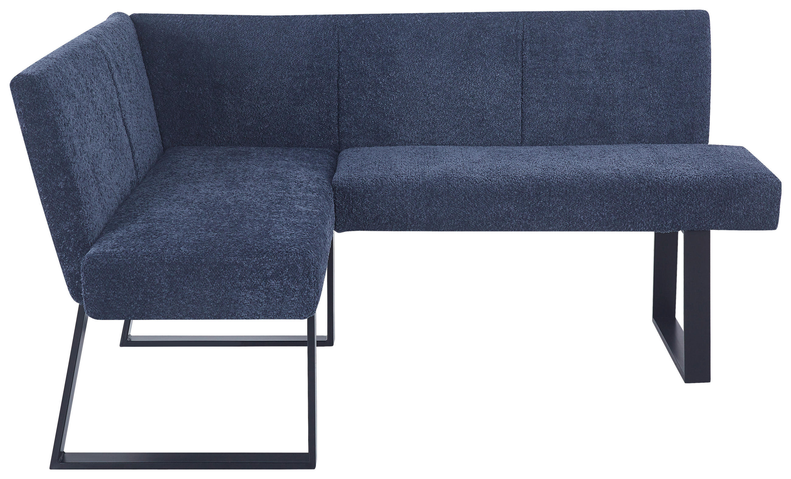 ECKBANK 130/160 cm Leinenoptik Dunkelblau   - Schwarz/Dunkelblau, KONVENTIONELL, Textil/Metall (130/160cm) - MID.YOU