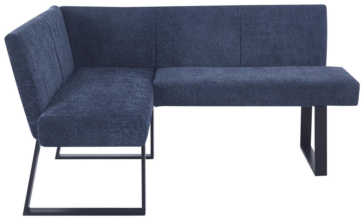 ECKBANK 130/160 cm Leinenoptik Dunkelblau   - Schwarz/Dunkelblau, KONVENTIONELL, Textil/Metall (130/160cm) - MID.YOU