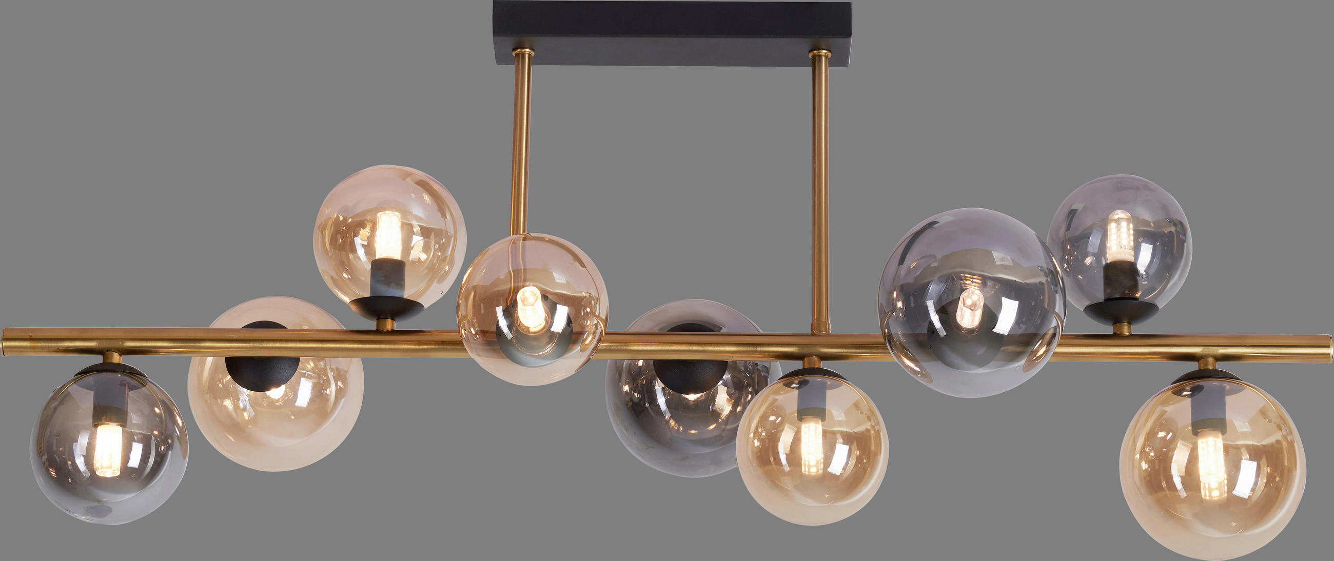 LED-DECKENLEUCHTE 87/30/38 cm - Goldfarben/Bernsteinfarben, LIFESTYLE, Glas/Metall (87/30/38cm) - Dieter Knoll