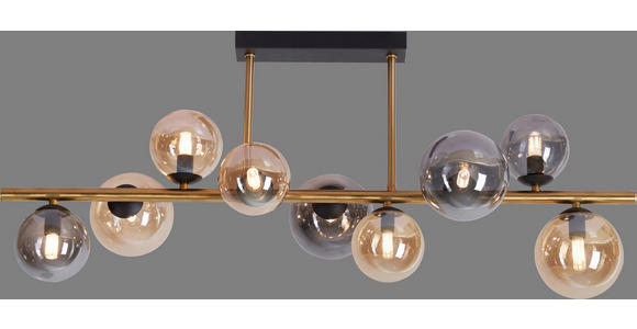 LED-DECKENLEUCHTE 87/30/38 cm - Goldfarben/Bernsteinfarben, LIFESTYLE, Glas/Metall (87/30/38cm) - Dieter Knoll