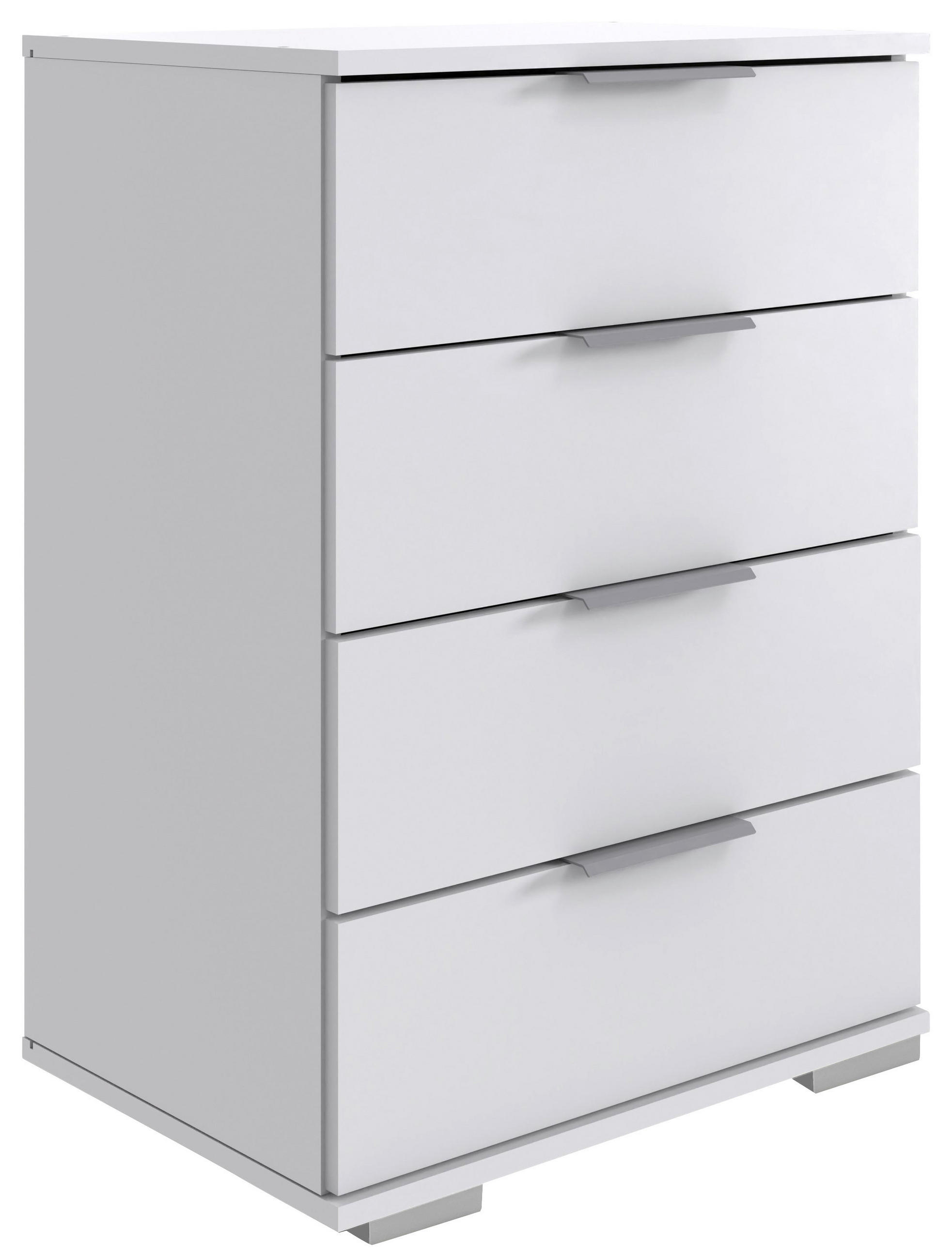 NACHTSCHRANK 52/74/38 cm  - Alufarben/Weiß, Design, Holzwerkstoff/Kunststoff (52/74/38cm) - Livetastic