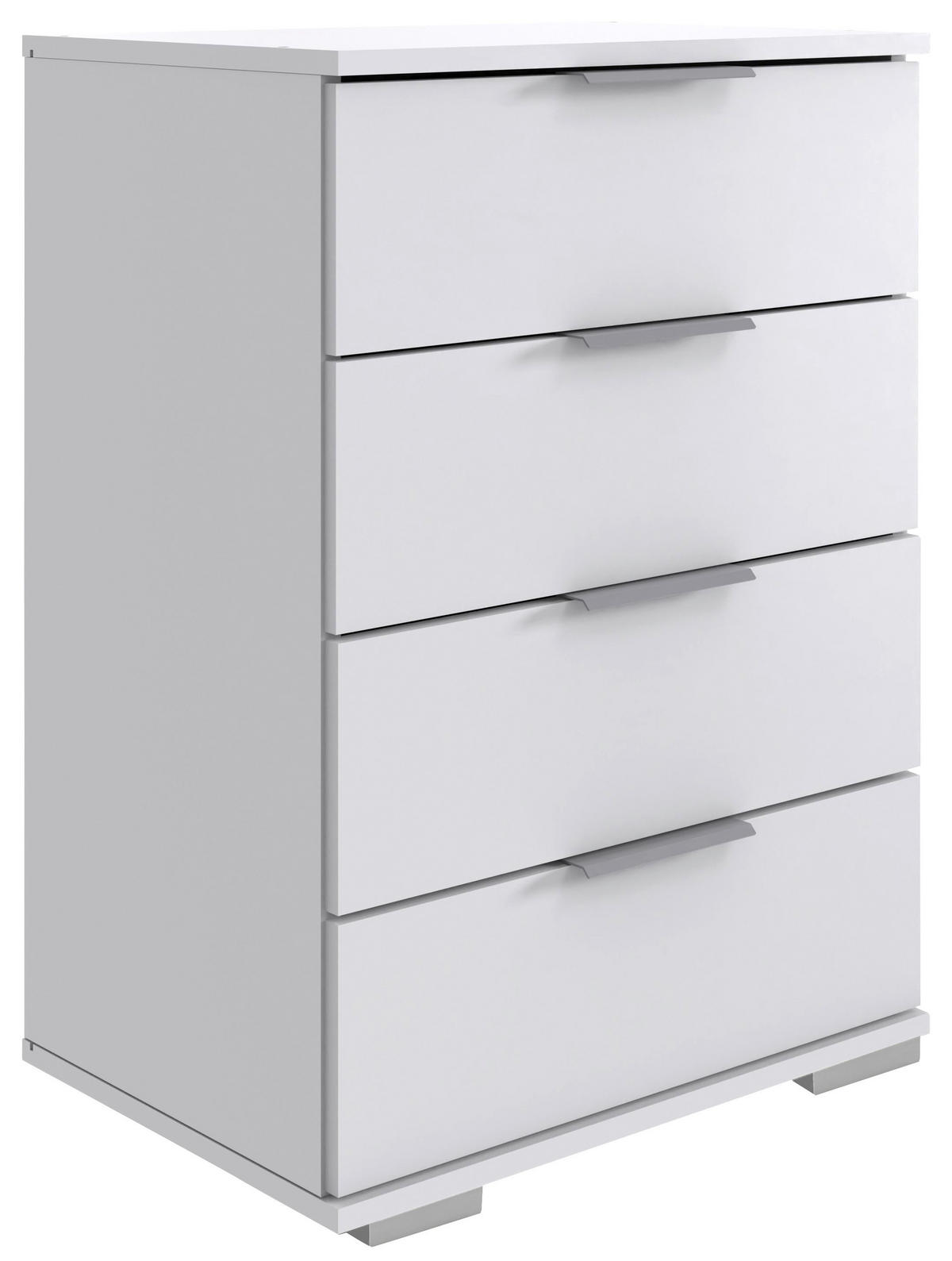 NACHTSCHRANK 52/74/38 cm  - Alufarben/Weiß, Design, Holzwerkstoff/Kunststoff (52/74/38cm) - Livetastic