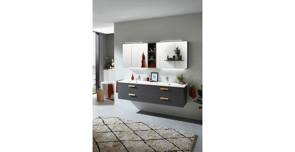 BADEZIMMER in 185 cm - Eichefarben/Eiche Artisan, KONVENTIONELL, Glas/Holz (185cm) - Dieter Knoll