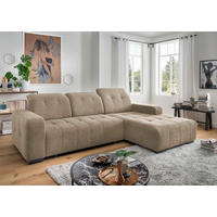 ECKSOFA in Chenille Hellbraun  - Hellbraun/Schwarz, Modern, Textil/Metall (185/292cm) - Livetastic