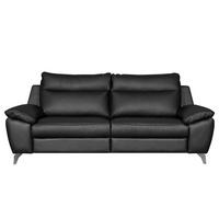 2,5-SITZER 216/95/96 cm PERLE in Echtleder Schwarz   - Chromfarben/Schwarz, Design, Leder/Metall (216/95/96cm) - Livetastic