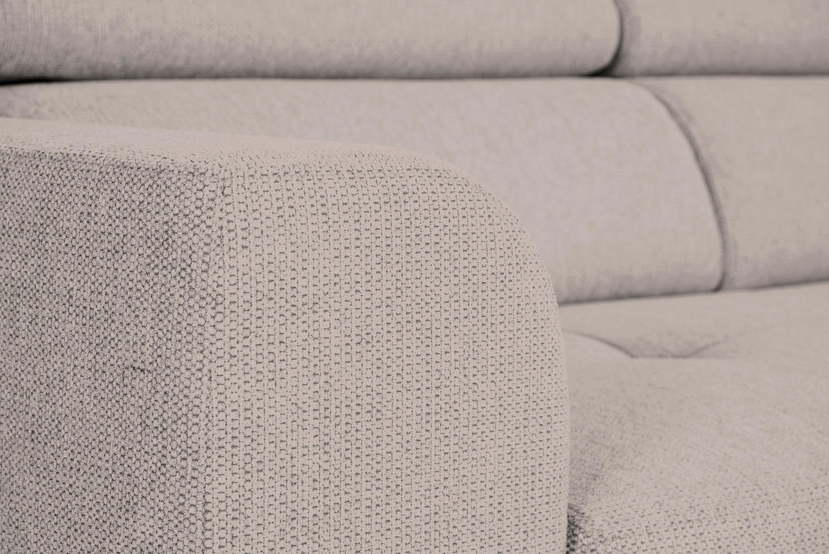 ECKSOFA in Struktur Taupe  - Taupe/Schwarz, Design, Kunststoff/Textil (284/205cm) - MID.YOU