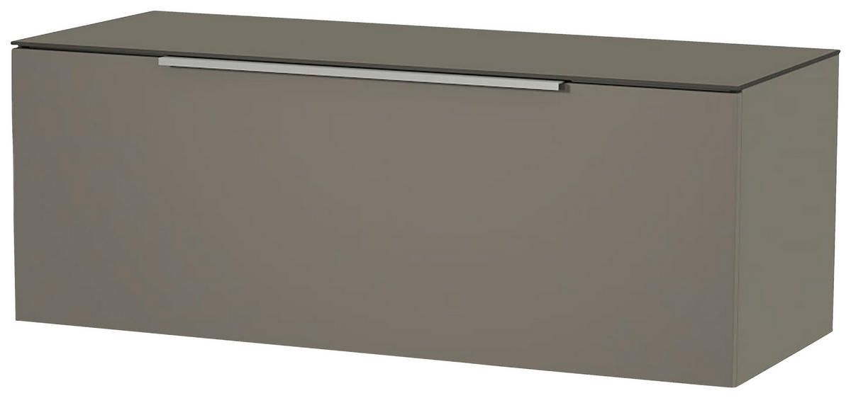 LOWBOARD  in 110/56/45 cm  - Alufarben/Grau, Design, Glas/Holzwerkstoff (110/56/45cm) - Moderano