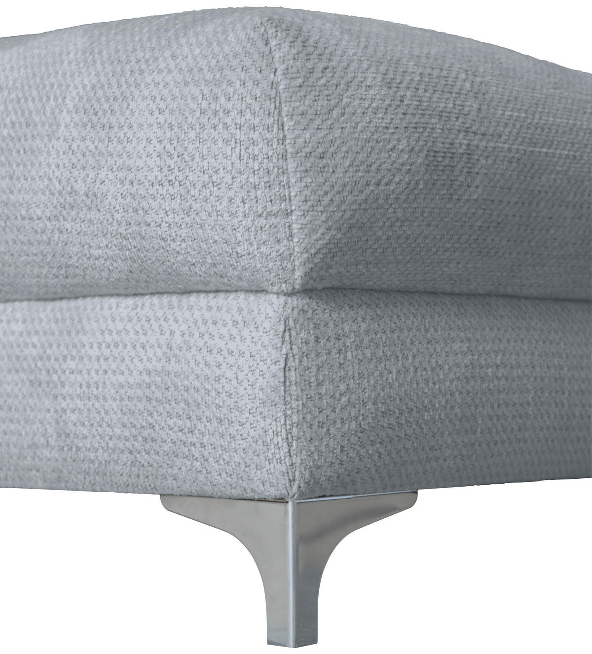 ECKSOFA Silberfarben Chenille  - Chromfarben/Silberfarben, KONVENTIONELL, Textil/Metall (227/329cm) - Carryhome