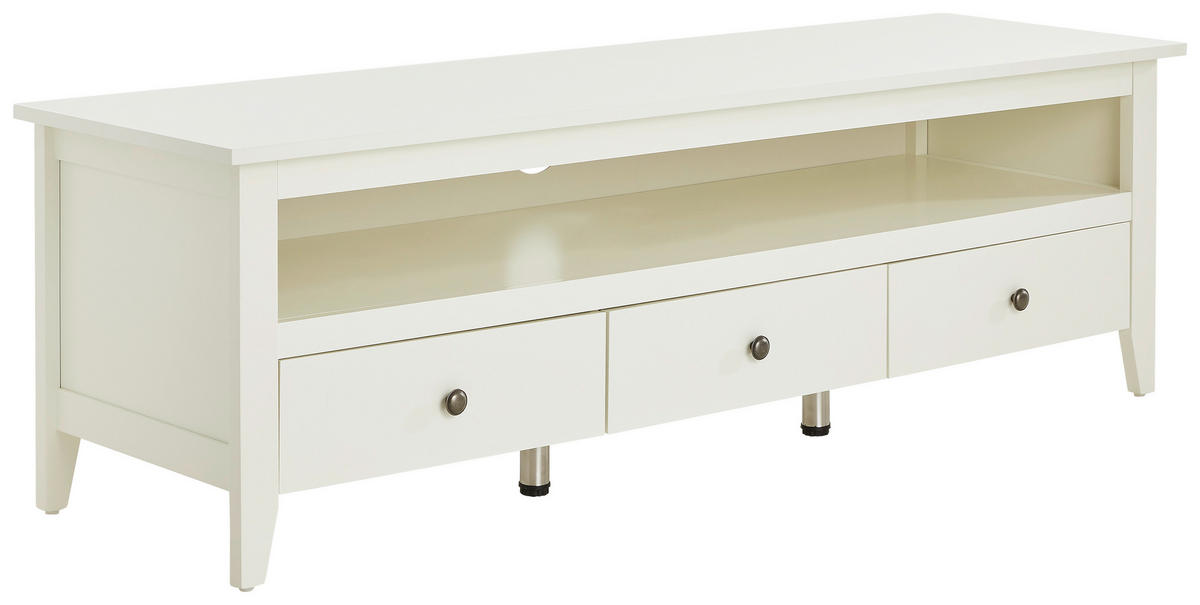 NIZKA OMARICA bela  - barve kroma/bela, Trendi, kovina/leseni material (160/50/49cm) - Carryhome