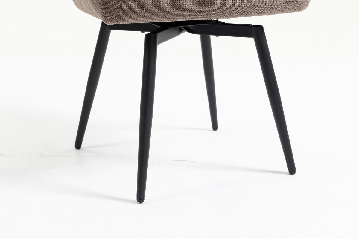 ARMLEHNSTUHL  Sitzfläche 180° drehbar   - Taupe/Schwarz, MODERN, Textil/Metall (63/83/63cm) - Livetastic